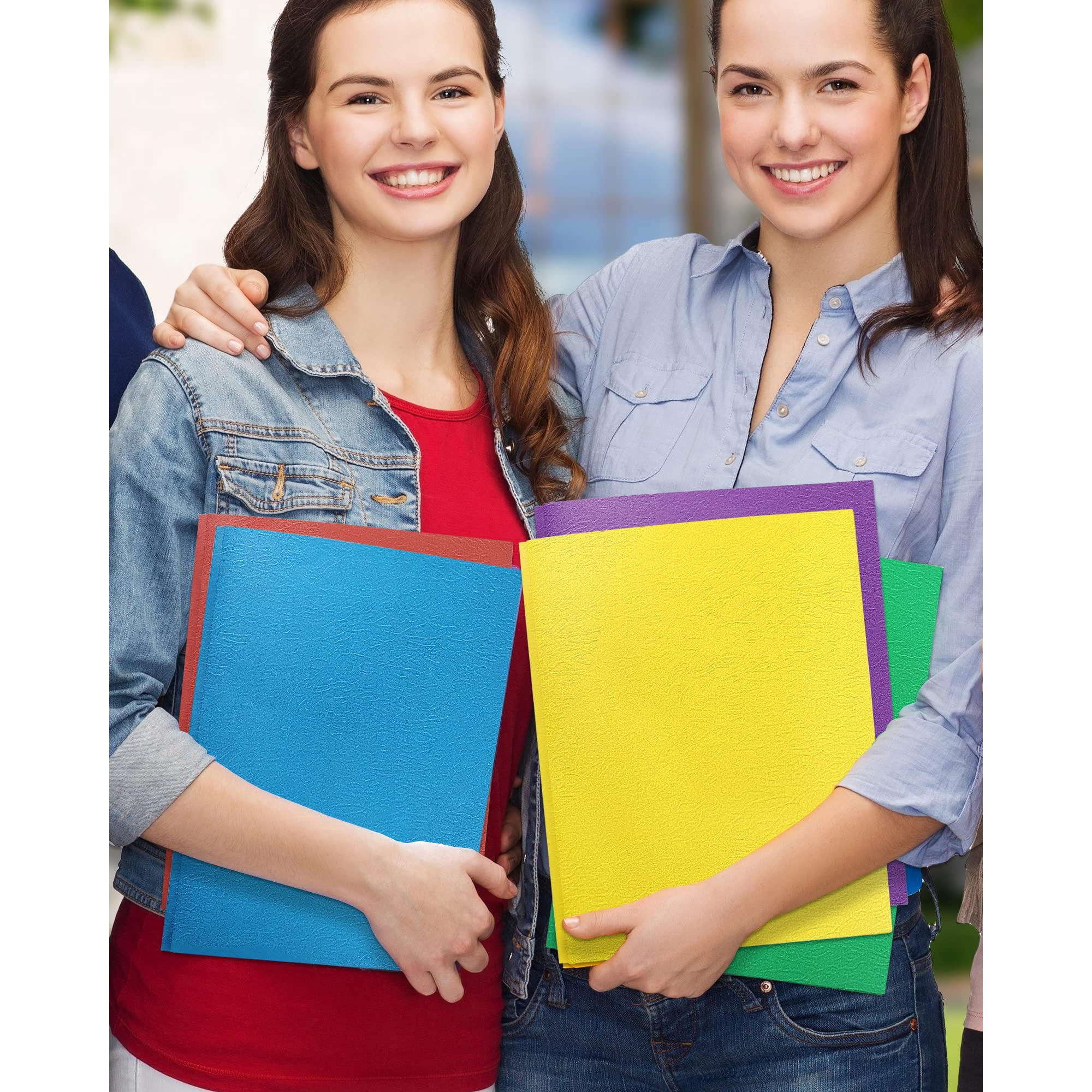 2 Pocket Folders with Prongs, 25 Pack Assorted Colors, Letter Size Paper Folders with 3 Prongs, Office Home Business Supplies, Multicolor