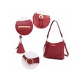 thumbnail image 6 of MKF Collection Vegan Leather Women's Classy Crossbody Shoulder Bag by Mia K., Wine, 6 of 10