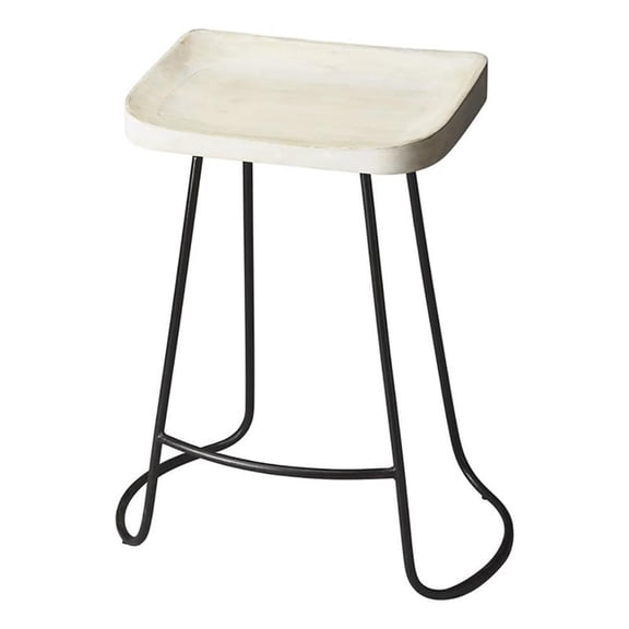 Beaumont Lane 24" Rectangular Transitional Wood Bar Stool in White