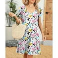 thumbnail image 3 of Alsol Lamesa Women's Summer Beach Vintage Floral Print Boho Dress Short Sleeve Midi Dress Sundress, 3 of 6