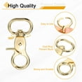 thumbnail image 4 of Uxcell 8 Pack Swivel Snap Hook, 20mm(3/4") Trigger Snap Heavy Duty Metal Lobster Claw Clasp Lanyard Clips for Straps Bags Belting Leathercraft, Light Gold, 4 of 6