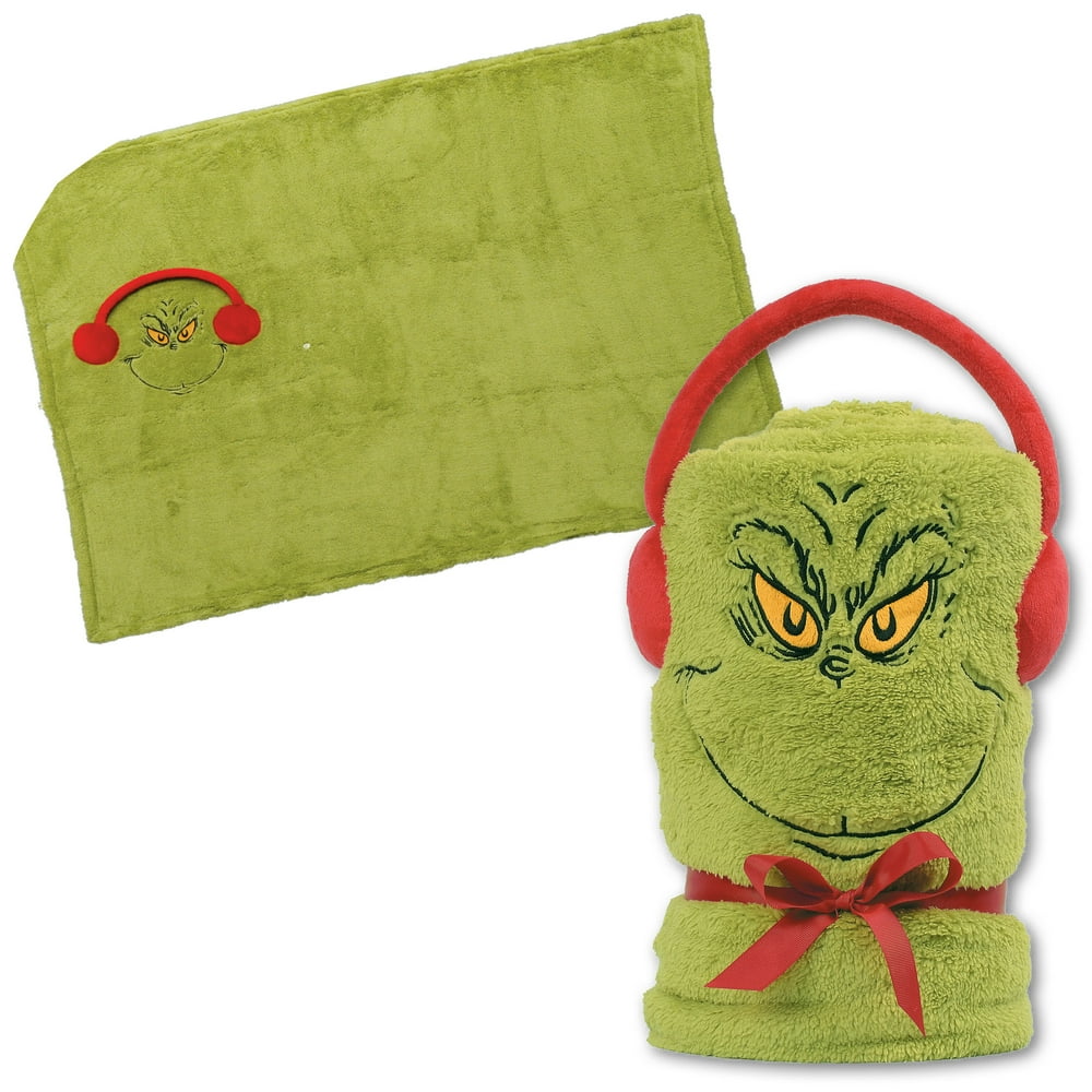 5Foot Super Soft Plush Fleece Grinch Snow Throw Blanket