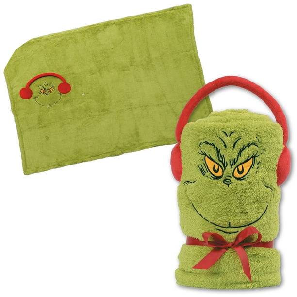 5Foot Super Soft Plush Fleece Grinch Snow Throw Blanket