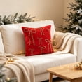 thumbnail image 5 of WWG Velvet Christmas Pillow Cover 18x18, Decorative Throw Pillow Case with Rhinestone Beaded Pattern, Hidden Zipper, Washable, for Sofa Couch Bed Living Room Couch, 5 of 6