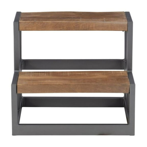 Powell Blythe Wood And Metal Bed Steps Gunmetal