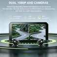 thumbnail image 3 of Aoocci C9 Pro 6" Motorcycle Dash Cam, 1080P Dual Camera, Simultaneous Split-Screen Display,for Wireless CarPlay & Android Auto Compatible, IP67 Waterproof,Without TPMS, 3 of 8