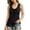 Black(Womens Tops), variant on Womens Sleeveless Blouses Ruched Front Tank Tops Casual Summer Tie Neck Crewneck Cami