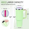 thumbnail image 3 of QCQHDU 1182ml 40 oz Tumbler with Handle and Straw,Leak Proof Insulated Coffee Travel Mug, Double Wall Stainless Steel Vacuum Insulated Coffee Mug for Ice Drink or Hot Beverages(Green), 3 of 6