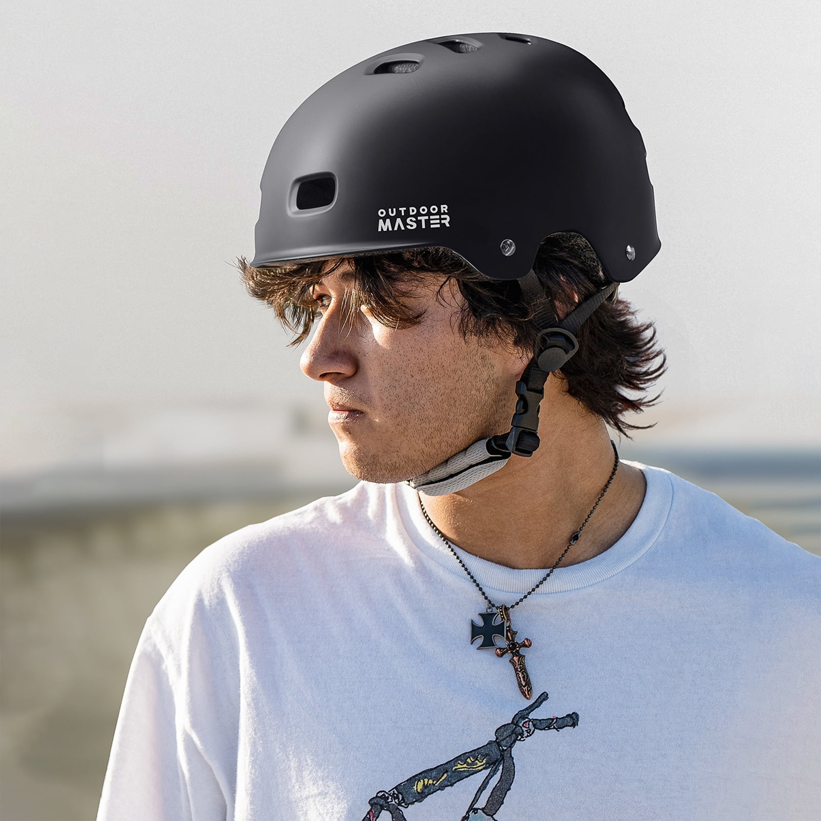 OutdoorMaster Skateboard Cycling Helmet - Two Removable Liners Ventilation Multi-Sport Scooter Roller Skate Inline Skating Rollerblading for Kids, Youth & Adults