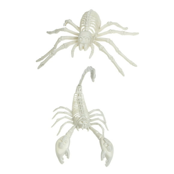 Minkissy 1Ensemble Araignée Blanche et Scorpion Accessoire Simulation Réaliste pour Fête et Décoration