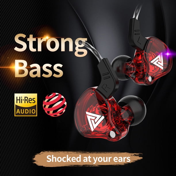QKZ AK6 Bass Audífonos estéreo Audífonos dinámicos Audífonos con enchufe de 3,5 mm (Rojo) WDOplteas Para estrenar