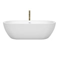 thumbnail image 3 of Soho 72 Inch Freestanding Bathtub in White with Shiny White Trim and Floor Mounted Faucet in Brushed Gold, 3 of 7