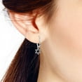 thumbnail image 2 of Aeravida Symbolic Jewish Star of David Sterling Silver Mini Hoop Earrings | Classic Sterling Silver Hoop Earrings | Casual Earrings for Women | Hoop Earrings Set | Gift for Women, Mom, 2 of 4