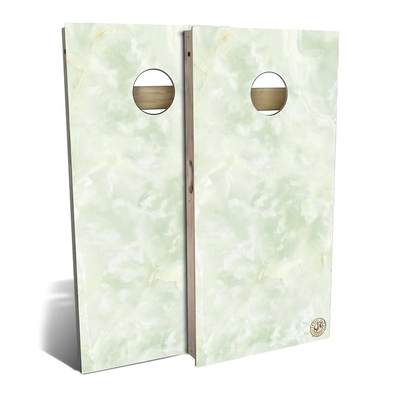 Skip's Garage | Green Marble Cornhole Board Set | Includes Boards & Bags | Choose Your Size & Accessories