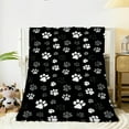 thumbnail image 5 of [Soft Lightweight Flannel Throw Blanket] Cozy Puppy Paw Print Flannel Throw Blanket - Soft, Lightweight & Versatile for All Seasons - Perfect for Naps, Office, Camping & Travel - Ideal Gift, 5 of 6