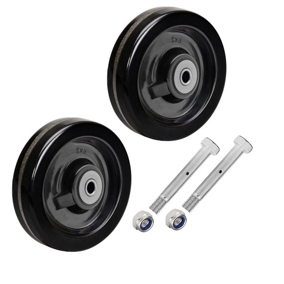 SY America Roue Phénolique 6 Pouces"x2" Largeur 2 Pack avec Roulement à Billes et Bague en Acier Diamètre d'Axe 1/2 Pouces" Roulettes Capacité Totale 2400 lbs(6 Pouces Lot de 2)