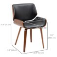 thumbnail image 3 of HOMCOM Dining Chairs Set of 2, PU Leather Kitchen Chairs, Black, 3 of 10