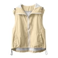 thumbnail image 4 of Avolia Womens Sleeveless Hooded Jacket Vest Lightweight Polyester Mesh Zip Front Summer Top Autumn Layering Outerwear Casual Solid Color Sporty Athleisure Activewear Yellow L, 4 of 8