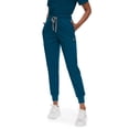 thumbnail image 4 of Scrub for Women Scrubs Top with Classic V-Neck Jogger Pants Medical Nursing Uniform Scrub Set Caribbean Blue L, 4 of 8
