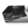 thumbnail image 3 of Galaxy Soft Flannel Fleece Blanket, Planet Earth Rocky Cliffs of Moon Lunar Panorama Art Cosmos Outer Space Print, Cozy Plush for Indoor and Outdoor Use, 60" x 80", Blue Black Grey, by Ambesonne, 3 of 6