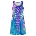 thumbnail image 5 of Otvok Women's U Neck Dresses Sleeveless Tank Mini Loose Fit Breathable Summer Vacation Beach Casual Sundress, 5 of 7