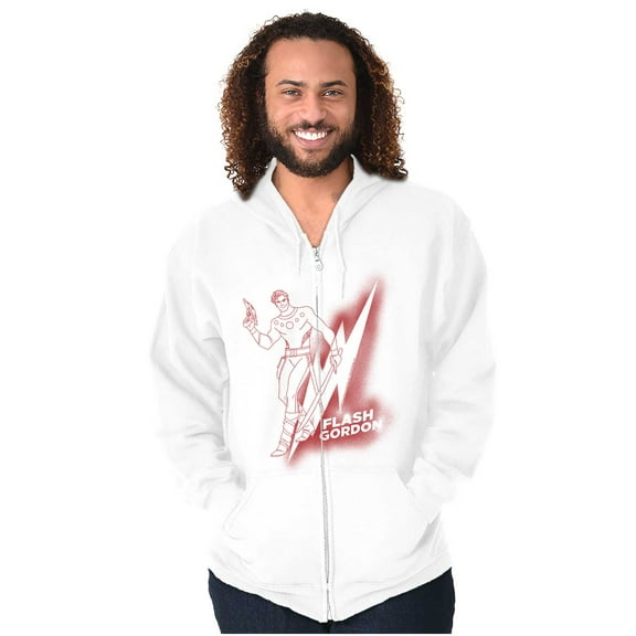 Flash Gordon Vintage Lightning Bolt Zip Up Hoodie Men's Women's Brisco Brands M