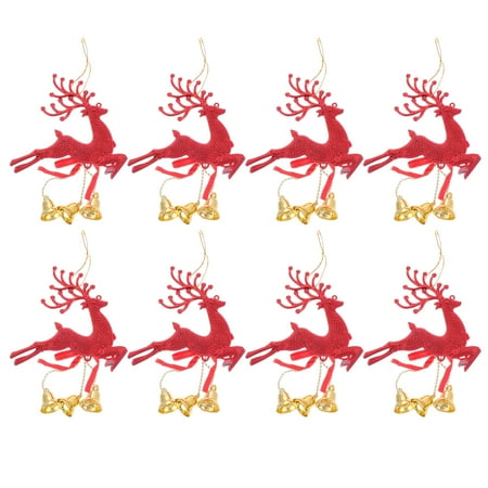 

NUOLUX 8PCS Lovely Xmas Party Elk Bell Pendant Christmas Party Hanging Decoration