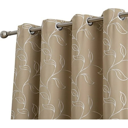 Hlc Me Carol Floral Embroidered Thermal Room Darkening Blackout