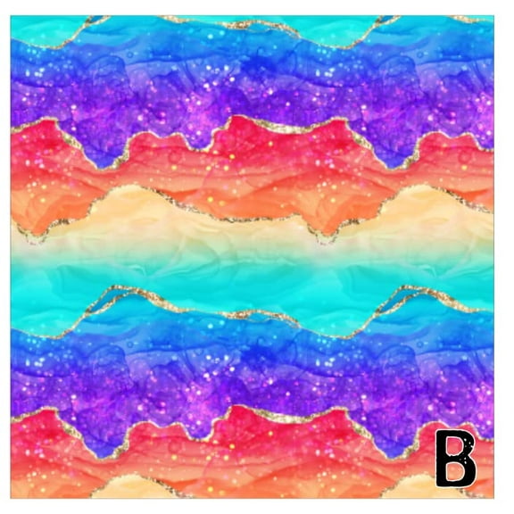 Printed Adhesive Vinyl Rainbow Agate (A) Pattern Permanent Adhesive (B)