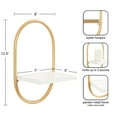 thumbnail image 2 of Kate and Laurel Olav Modern Glam Two-Piece Floating Shelf Set, 8 x 13 x 6, White and Gold, Glamorous Capsule Wall Sconces Set of 2 for Charming Home Wall Decor, 2 of 8