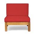 thumbnail image 2 of GDF Studio Emma Outdoor 9 Seater Acacia Wood Sectional Sofa Set, Teak and Red, 2 of 13