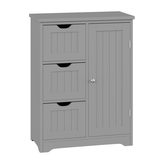 ZENSTYLE Bathroom Cabinet 3 Drawers Storage Organizer Floor Cupboard Home Decor Gray