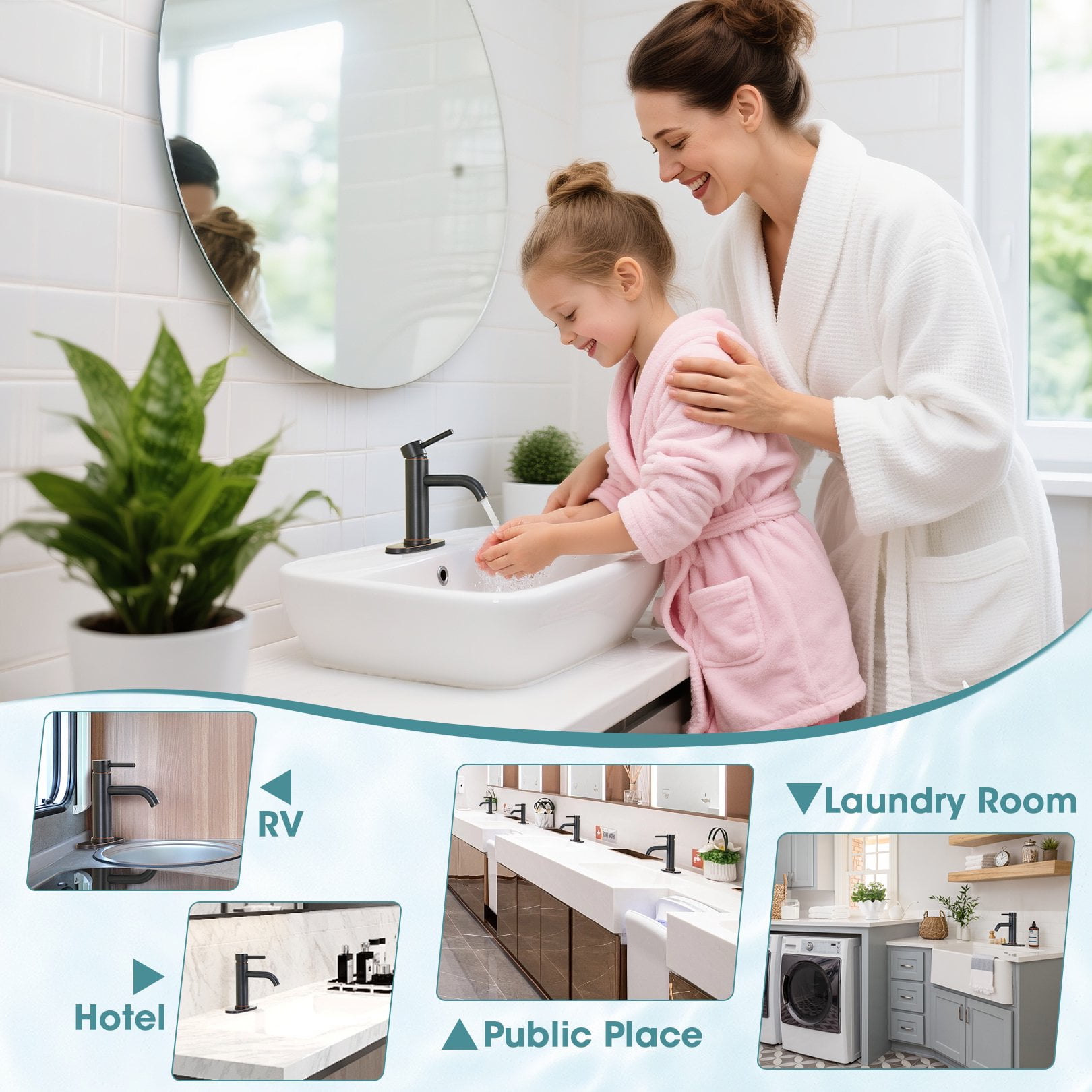 Wowkk Sanitary Ware Bathroom Faucets Stainless Steel Single Handle Bathroom Sink Faucet with Pop up Drain and PEX Encrypted Hose, Modern Bathroom Faucets for Sink 1 or 3 Holes, Oil Rubbed Bronze
