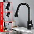 thumbnail image 4 of Stainless Steel Lead-Free Environmentally Friendly Kitchen Composite Pull-Out Faucet (Black) With Second Level Water Outlet, 4 of 5