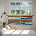 thumbnail image 4 of Colorful Striped Tier Curtains, Modern Abstract Art Retro Light Filtering Kitchen Curtains, 2Pcs Rod Pocket Half Window Treatments Panels for Sink Cafe Cabinet Camper 27.5x36 Inches, 4 of 9