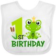thumbnail image 3 of Inktastic 1st Birthday Prince Frog Boys Baby Bib, 3 of 4