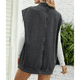 thumbnail image 4 of Chaleco Vaquero Vintage para Mujer, de Gran Tamaño, con Botones y Botones. Negro y Gris L, 4 of 9