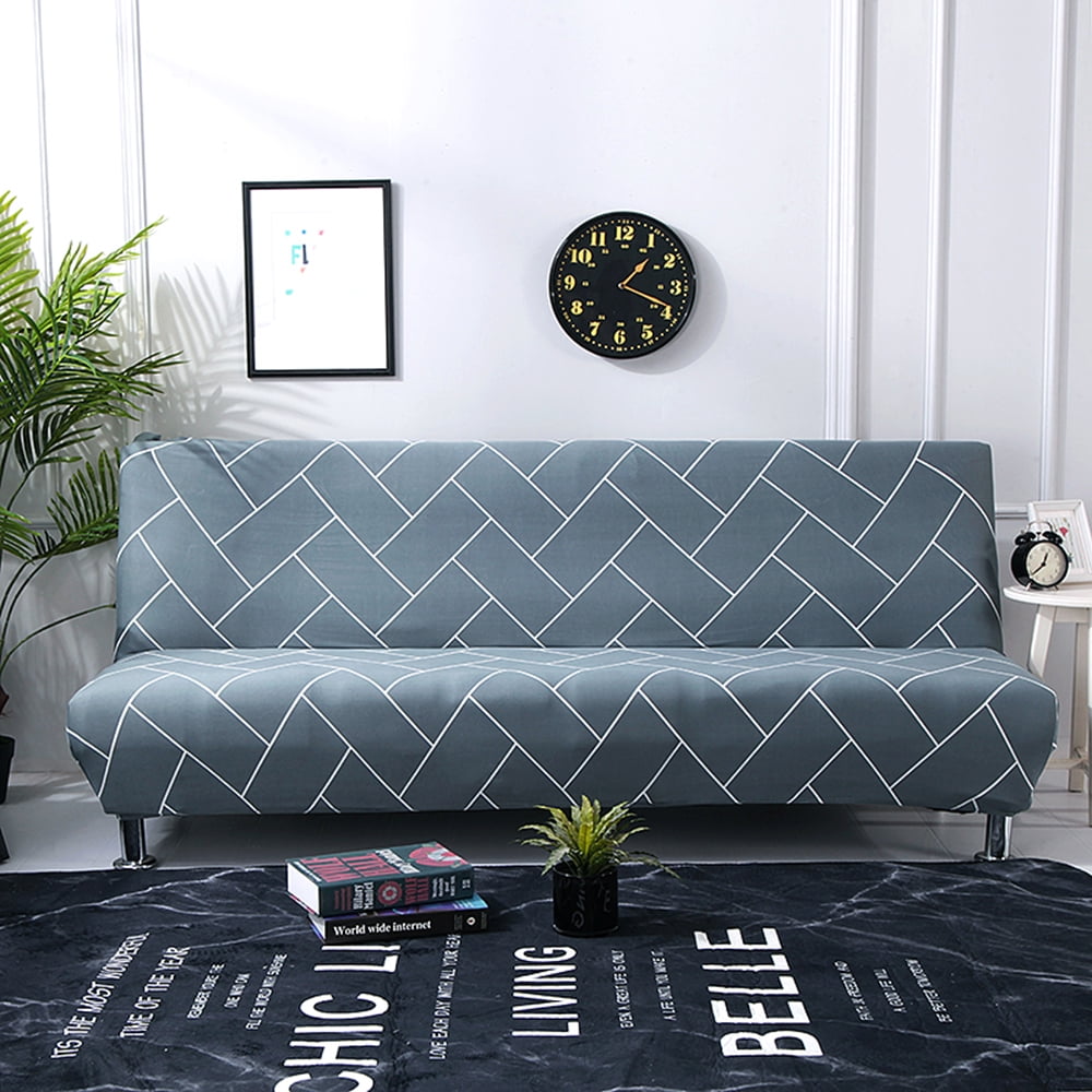 Hododo Printed Stretch Armless Sofa Futon Slipcover Couch Cover
