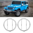 thumbnail image 4 of Cubiertas protectoras de luz de señal de giro para vehículo, 2 uds., aptas para Jeep Wrangler 2007-2017, color plateado Jadeshay A, 4 of 8