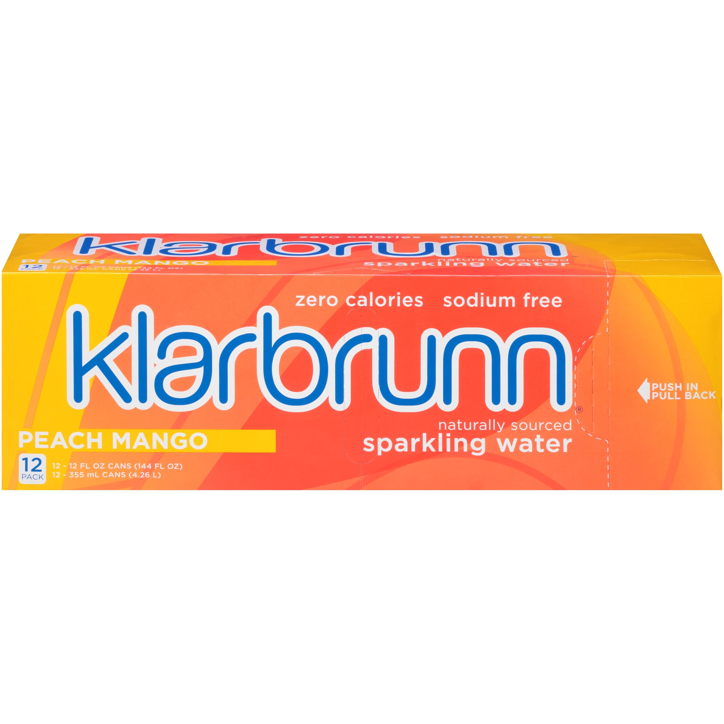 Klarbrunn Peach Mango Naturally Sourced Sparkling Water, 12 fl oz 12 Pack Cans