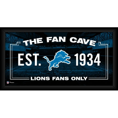 Detroit Lions Framed 10" x 20" Fan Cave Collage