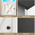 thumbnail image 6 of SSyao Farmhouse LED Nightstand Set of 2 with Charging Station, Rustic End Table with Barn Door & Storage Shelf, Bedside Table for Bedroom, Living Room, Black, 6 of 8