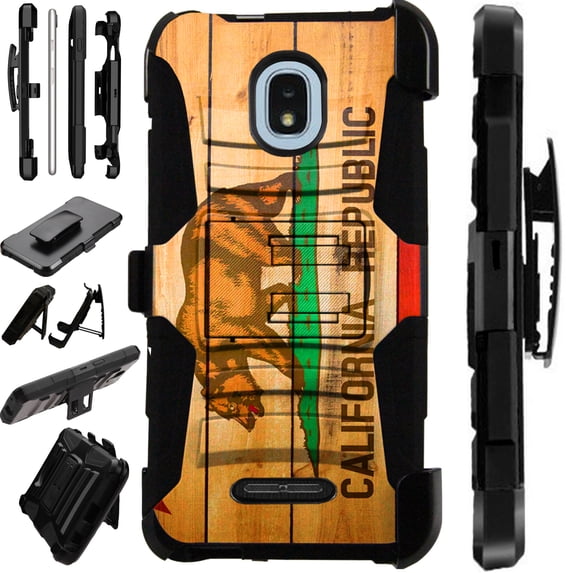 WORLD ACC LuxGuard Holster Compatible with Wiko Ride | AT&T Radiant Core | Cricket Icon Case Hybrid Phone Cover