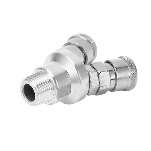 Quick Coupler, Rotatable 2 Way Connector Carbon Steel Chrome Plated Universal Corrosion Resistant for Automotive Industry