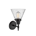 thumbnail image 2 of 447-1W-BK-G44 Innovations Lighting Cone - 1 Light Wall Sconce-11.25 Inches Tall and 7.75 Inches Wide-Matte Black Finish-Seedy Glass Color, 2 of 3