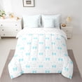 thumbnail image 2 of Feelyou Kawaii Blue Ribbon Bedding Comforter Set 7pcs, Bowknot Polkadots Full Bedding Set, 2 of 8