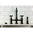 thumbnail image 3 of Kingston Brass KS1270BEXBS Essex Bridge Kitchen Faucet with Brass Side Sprayer, Matte Black, 3 of 6