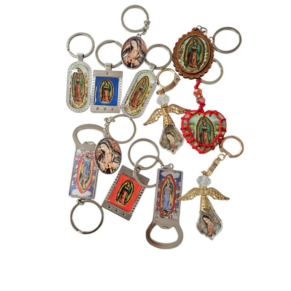 12 PC BAUTIZO BAPTISM COMMUNION KEY CHAIN VIRGEN DE GUADALUPE RECUERDOS