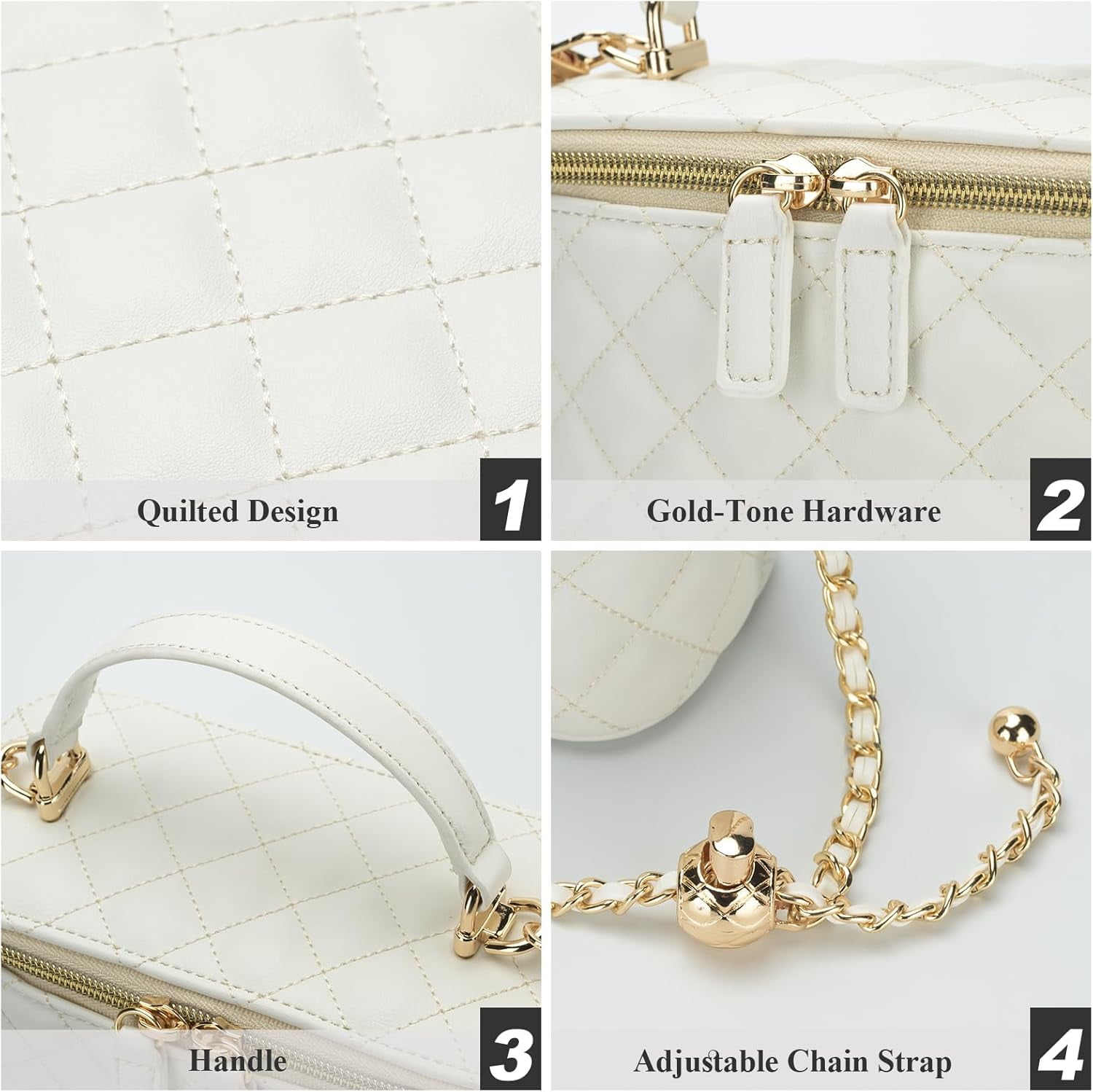 mirlewaiy Mini Quilted Box Crossbody Bags for Women, Small Square Designer Clutch Purses with Adjustable Chain Strap