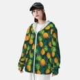 thumbnail image 5 of Goofa Pineapples with Palm Leaves Printed Women's UPF 50+ Sun Protection Hoodie Jacket Lightweight Long Sleeve Sun Shirt for Women with Pocket Hiking Outdoor-Small, 5 of 9